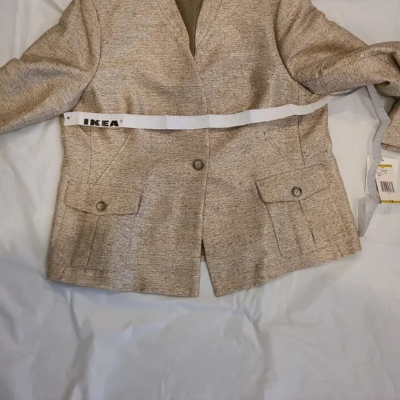Jones New York Womens gold tweed Skirt Suit - special event style - Sz 14 - NWT - Picture 5 of 10